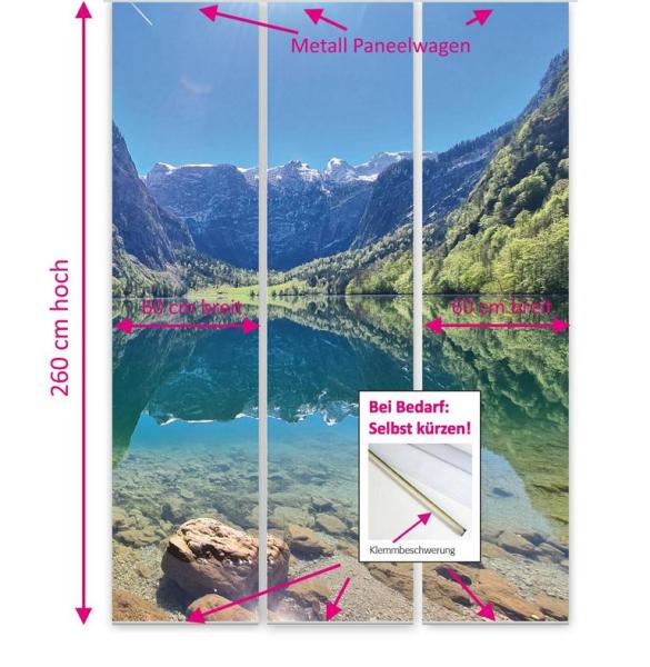 Flächenvorhang Kristallsee  3er Set, Schiebegardine, Schiebegardinen, blickdicht, Flächenvorhang blickdicht, Schiebevorhang,